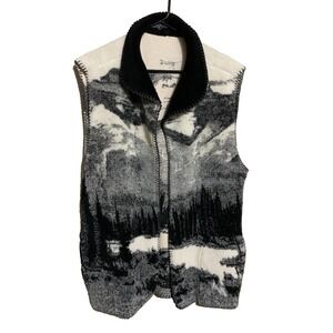 Unbranded Fleece Vest Men's S Mountain Forest Scene Warm Cozy‎